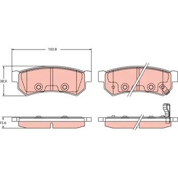 Brzdová destička Sada brzdových destiček, kotoučová brzda TRW GDB2437