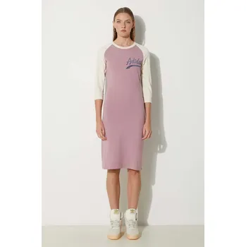 Dámské šaty Šaty adidas Originals HD9786 růžová barva, mini, jednoduchý, HD9786-MAGM/WHI, 34, 34X