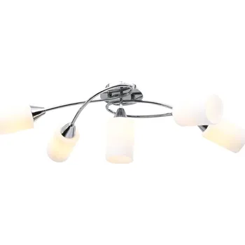 vidaXL Stropní svítidlo s keramickými stínidly na 5 žárovek E14 bílé