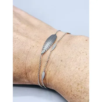 Náramek Ocelový náramek s peříčky