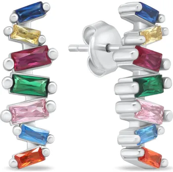 Náušnice Brilio Silver Stříbrné náušnice s barevnými zirkony EA1036WRBW + 2 měsíce na vrácení zboží