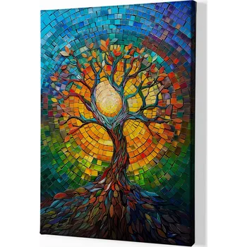 Obraz Obraz na plátně - Strom života Barevná mozaika FeelHappy.cz Velikost obrazu: 30 x 40 cm