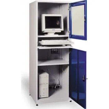 Dílenská skříň pro PC techniku, samostatný výsuv na klávesnici