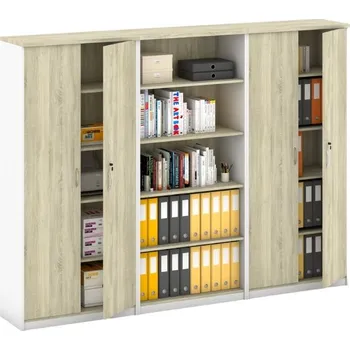 Kancelářská sestava Sestava skříní MIRELLI, Typ V - bílá/dub sonoma