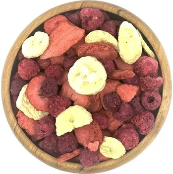 Sušené ovoce Zdravoslav Ovocná směs lyofilizovaná (banán, jahoda, malina) 100 g