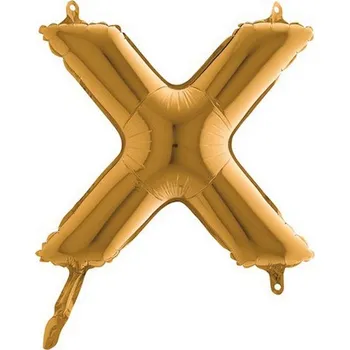 Balónek Fóliový balónek zlaté písmeno "X" - 35cm