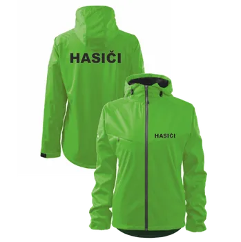 Pánská softshellová bunda ON-DESIGN Zelená dámská bunda pro hasiče Velikost: 2XL, Umístění potisku: levé prso + zadní část, Barva potisku: černá