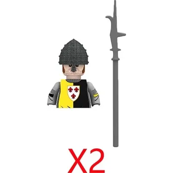 Stavebnice LEGO Středověký válečník s teutonskými rytíři a koňmi | lego figurky a komponenty - N302-2PCS