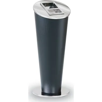 Venkovní odpadkový koš Corping Odpadkový koš s popelníkem, 720 x 290 x 290 mm, černá / nerez