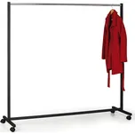 Mobilní kovový věšák, černý/chrom