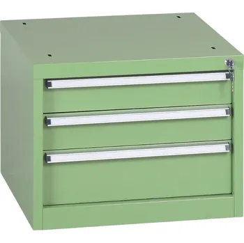 Skříňka na nářadí Závěsný dílenský box na nářadí k pracovním stolům do dílny GL, 3 zásuvky, 565 x 580 x 450 mm