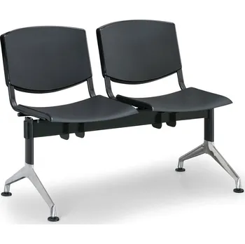EUROSEAT Plastová lavice do čekáren SMILE, 2-sedák, černá