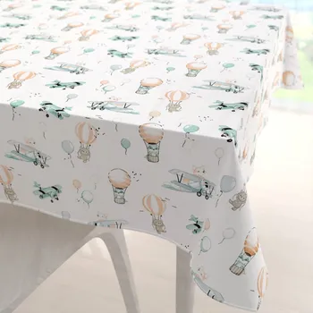 ubrus Dětský bavlněný čtvercový ubrus Sandra SA-457 Lišky v letadýlkách na bílém 100x100 cm