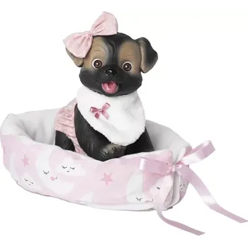 plyšák Černo-hnědý pejsek v pelíšku od RosaToys (BLACK DOG 23 CM )