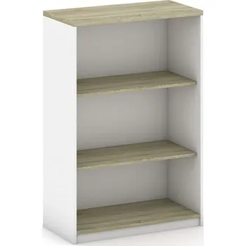 Kancelářská sestava Kancelářský regál MIRELLI, 800 x 400 x 1200 mm, bílá/dub sonoma