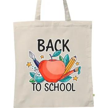 BIO plátěná taška s potiskem Back to school