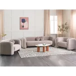 Sedací souprava taupe sametové čalounění 5místná 3místná pohovka 2 křesla extra polštáře retro glamour art deco styl obývací pokoj Beliani