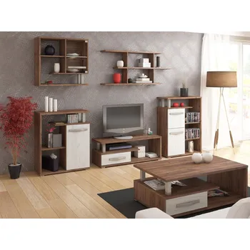 Obývací stěna Obývací pokoj LEHUA I, craft tobaco/craft bílý, 5 let záruka + vyzvednutí ZDARMA