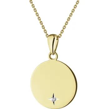 Přívěsek Zlatý přívěsek s diamantem - kolečko - 0,005 ct - ryzost 585 - 220.227