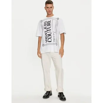 Pánské tričko Versace Jeans Couture T-Shirt 76GAHE04 Bílá Regular Fit XL