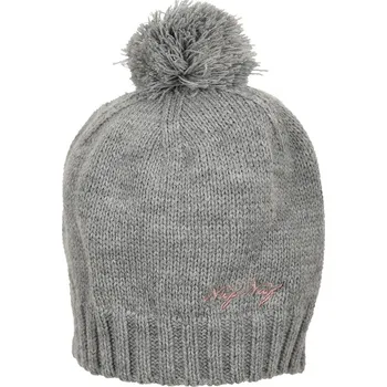 Čepice Naf Naf šedá dívčí čepice s bambulí Velikost: 52/54