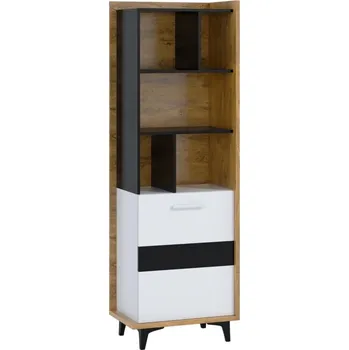 police Regál KNUT 1D, dub burgundský/bílá/černá, 5 let záruka + vyzvednutí ZDARMA