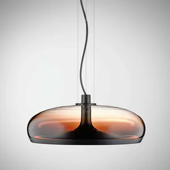 Leucos Aurelia S45 SS, závěsné svítidlo stínované burgunské sklo/matná zbraňová ocel, 11+14W LED 2700K stmívatelné, průměr 45cm