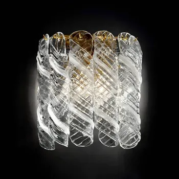 Lampička Novaresi Nástěnné světlo Molle, 24 K pozlacené čirá, bílá, zlatá 2 x 60 W - Doprava zdarma