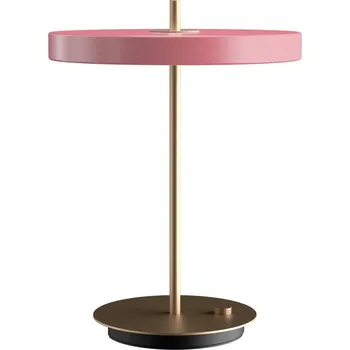 Lampička Stolní lampa LED UMAGE Asteria Table, USB, růžová/mosazná - Výška stínidla 3,3 cm; délka kabelu 200 cm, Ø základny 20,5 cm růže, mosaz 1 x 13 W LED - Doprava zdarma