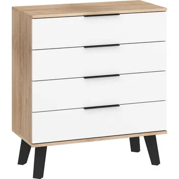 Komoda Komoda OSMAK 4S, dub sonoma/bílý lesk, 5 let záruka + vyzvednutí ZDARMA