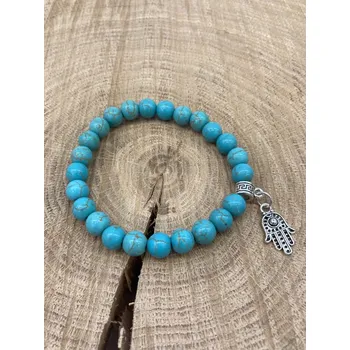 Náramek Himalife Energetický náramek Howlit s rukou Fatimy 17-20cm