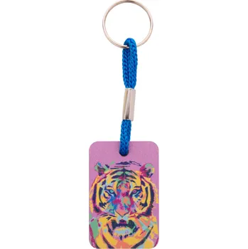 Reklamní Woody Plus D přívěšek na klíče na zakázku, modrá