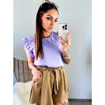 Lila dámský volný top s volánky, VELIKOST UNI ( S, M , L )