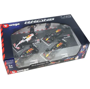 autíčko Bburago Red Bull Racing - World Champion Set 4 ks 1:43 bílá
