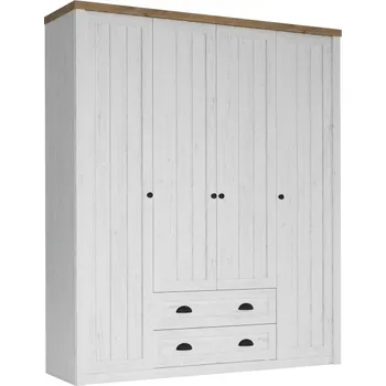 Šatní skříň MISAEL skříň 4D, borovice andersen/dub lefkas +možnost VÝNOSU + vyzvednutí ZDARMA