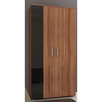 Šatní skříň Skříň MANGONA, švestka wallis/černý lesk, 5 let záruka + vyzvednutí ZDARMA