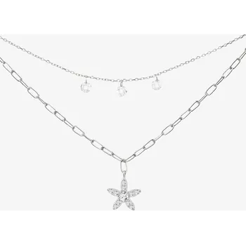 Šperk Stříbrný náhrdelník Glow, hvězda s kubickou zirkonií Preciosa