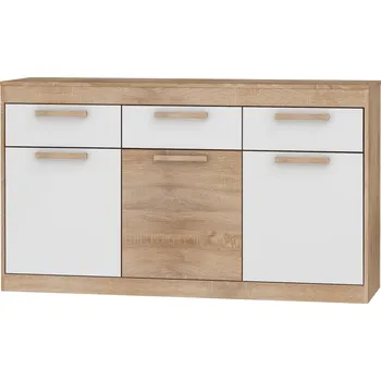 Komoda Komoda GATTON 3D3S, dub sonoma/bílý lesk, 5 let záruka + vyzvednutí ZDARMA