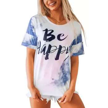 Dámské batikované tričko BE HAPPY 12524516-1 bílá S / M / L / XL