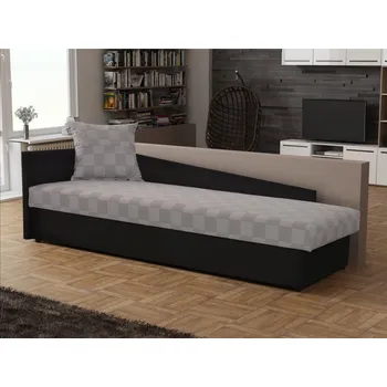 Postel ROBERT MEBLE VIGINTI 1 205 x 84 cm látka s potiskem/černá