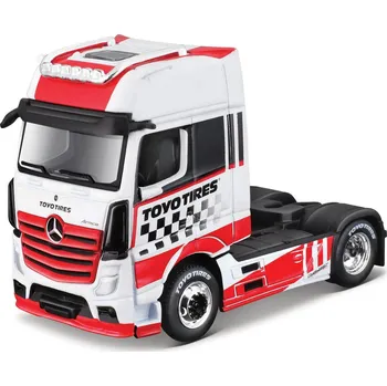 RC model auta Maisto - Custom Rigs-Mercedes-Benz Actros 1851, červeno-bílá, 1:64 - expresní doprava