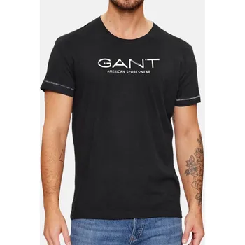 Pánské černé triko Gant - Velikost XL, Barva Černá 55853 2323334T