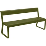 Zelená kovová lavice s opěrkou Fermob Bellevie 161 cm - odstín pesto