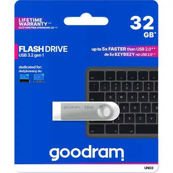 USB flash disk Flash disk GOODRAM UNO3 32GB USB 3.2 stříbrný