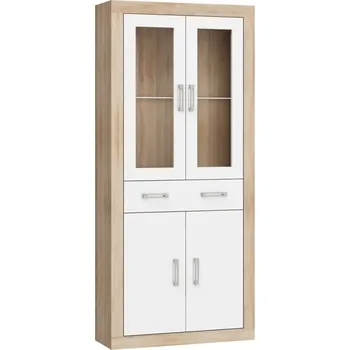 police Regál GOUDINI 6, dub sonoma/bílý lesk, 5 let záruka + vyzvednutí ZDARMA