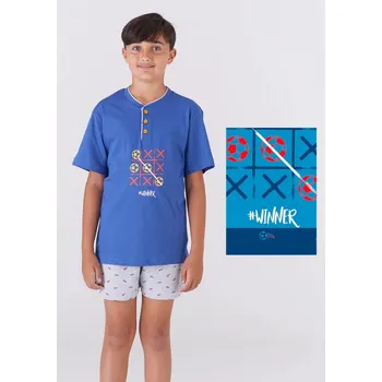 Chlapecké pyžamo Chlapecké pyžamo Karelpiu KC6167 Tm. modrá 7/8