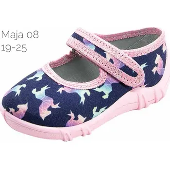 RAWEKS Dívčí papučky MAJA 08 s koženou stélkou růžová 23