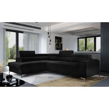 Sedací souprava Rohová sedačka CURRAN 15, levá, černá látka +možnost VÝNOSU + vyzvednutí ZDARMA