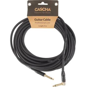 Audio kabel Cascha Professional Line Guitar Cable, Angled, Black, 9 m + prodloužená záruka 3 roky