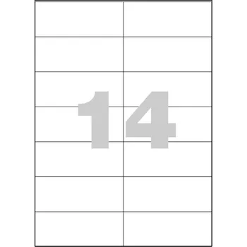 Samolepící etiketa Univerzální samolepicí etikety Spoko 105 x 42,3, 14 etiket na A4, 1400 etiket v balení, ostré rohy